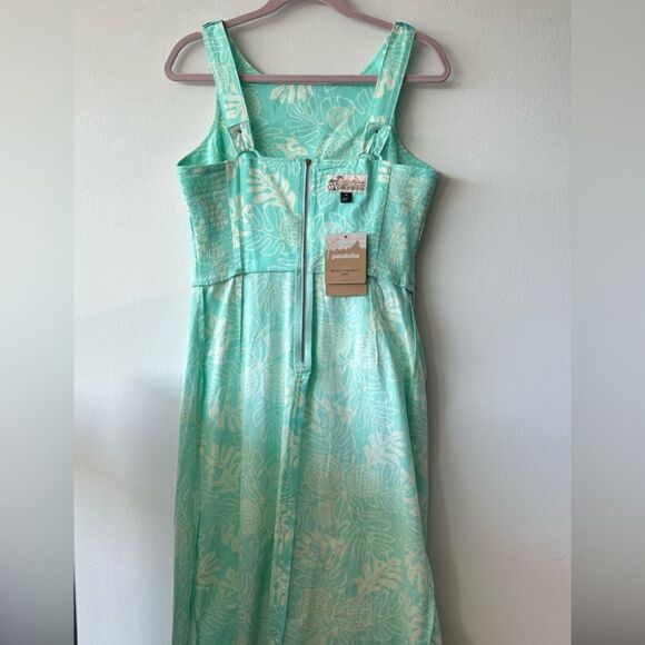 Patagonia Pataloha 100% Organic Cotton Ulu Bend Blue Floral Hawaiian Dress - Picture 5 of 10